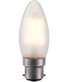 Ampoule LED flamme BA22d 4W - C35, 380lm, dimmable, verre dépoli, 2500K