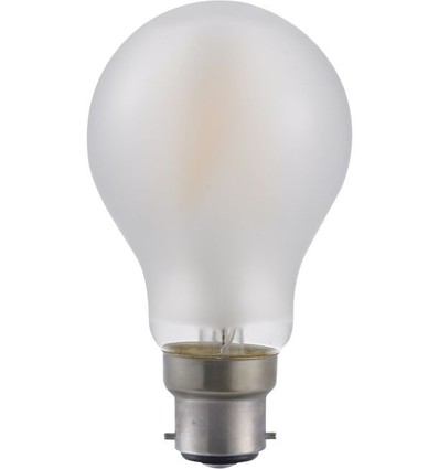 Ampoule LED BA22d 5,5W dimmable - A60, filament, verre dépoli, 2500K