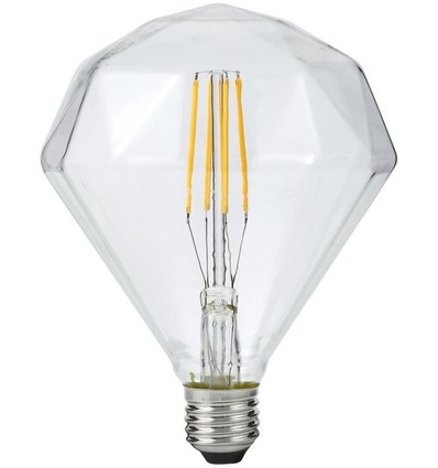 Ampoule LED filament E27 5W dimmable - Diamond, 2500K, clair, 450lm