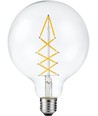 Ampoule LED globe E27 6,5W dimmable - G125, 500lm, 2200K, filament, verre clair