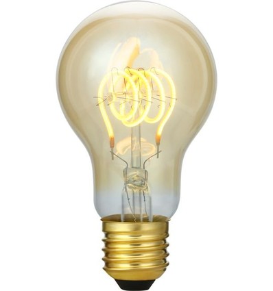 Ampoule LED E27 5W dimmable 3 niveaux - A60, 2200K, Or, Filament Flexible, 460lm