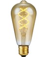 Ampoule LED E27 5W ST64 Rustika - Variable 3 étapes, Filament Flex, 2200K, Verre Doré