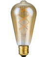 Ampoule LED E27 5W ST64 Rustika - Variable 3 étapes, Filament Flex, 2200K, Verre Doré