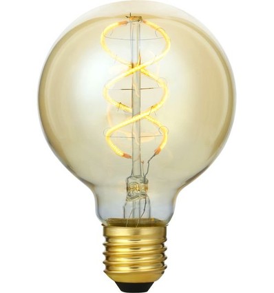Ampoule LED E27 5W dimmable 3 étapes - G80, Or, Filament flexible, 2200K, 460lm