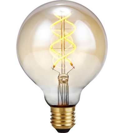 Ampoule LED E27 5W dimmable 3 niveaux - G95, Gold, Filament Flex, 2200K, 460lm