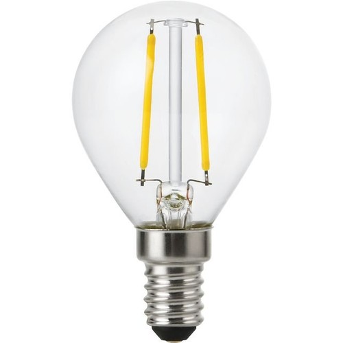 Ampoule LED E14 2W dimmable - G45, filament, verre clair, 2700K