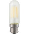 Ampoule LED tube BA22d 5W dimmable - 9,5cm, filament, verre dépoli, 2700K