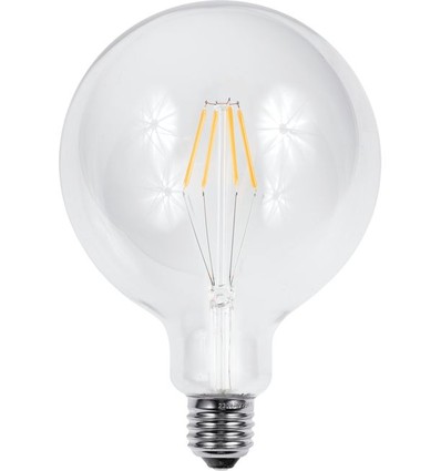 Ampoule LED globe E27 4,5W dimmable - G125, filament, 500lm, verre clair, 2700K