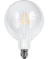 Ampoule LED globe E27 4,5W dimmable - G125, filament, 500lm, verre clair, 2700K