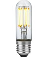 Ampoule LED tube E27 5W dimmable - 9,5cm, filament, 640lm, verre clair, 2700K