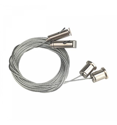 Kit de suspension 8m en acier galvanisé, 2 pcs - Montage universel, argent