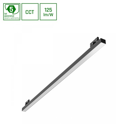 Projecteur sur rail triphasé 20W/30W/40W ALLDAY BASIC - 120cm, 3CCT, 115°, IP20, noir, 5 ans de garantie