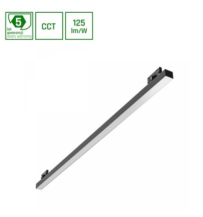 Projecteur sur rail triphasé 20W/30W/40W ALLDAY BASIC - 120cm, 3CCT, 115°, IP20, noir, 5 ans de garantie