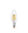 Ampoule flamme filament E14 6W - C37, blanc neutre