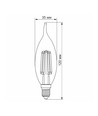 Ampoule LED E14 6W filament flamme C37, verre ambré, blanc très très chaud
