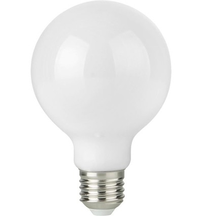 Ampoule LED globe E27 4,7W dimmable - G95, verre opale, filament, 2500K