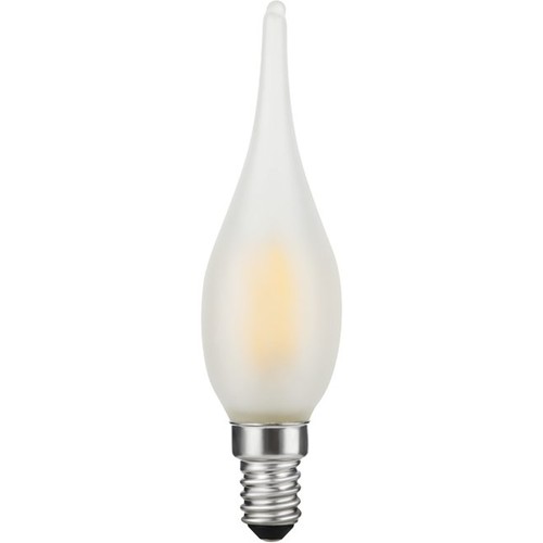 Ampoule flamme LED filament E10 1,5W - C23, 90lm, 2500K, verre dépoli