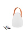 Lampe de table LED RGB rechargeable Ø12,8cm - Blanc, avec télécommande, IP54 extérieur