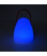 Lampe de table LED RGB rechargeable Ø12,8cm - Blanc, avec télécommande, IP54 extérieur