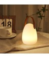 Lampe de table LED RGB rechargeable Ø12,8cm - Blanc, avec télécommande, IP54 extérieur