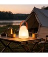 Lampe de table LED RGB rechargeable Ø12,8cm - Blanc, avec télécommande, IP54 extérieur