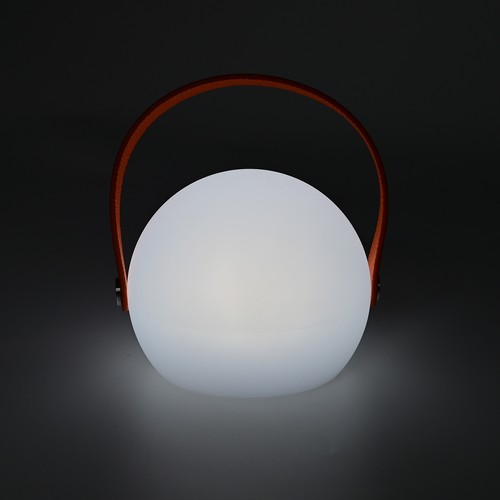 Lampe de table LED RGB rechargeable Ø13cm - Blanche, avec télécommande, IP54 extérieur