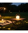 Lampe de table LED RGB rechargeable Ø13cm - Blanche, avec télécommande, IP54 extérieur