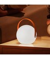 Lampe de table LED RGB rechargeable Ø13cm - Blanche, avec télécommande, IP54 extérieur