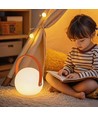 Lampe de table LED RGB rechargeable Ø13cm - Blanche, avec télécommande, IP54 extérieur