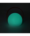 Lampe de table LED RGB rechargeable Ø13cm - Blanche, avec télécommande, IP54 extérieur