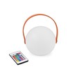 Lampe de table LED RGB rechargeable Ø13cm - Blanche, avec télécommande, IP54 extérieur