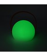 Lampe de table LED RGB rechargeable Ø13cm - Blanche, avec télécommande, IP54 extérieur