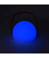 Lampe de table LED RGB rechargeable Ø13cm - Blanche, avec télécommande, IP54 extérieur