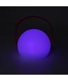 Lampe de table LED RGB rechargeable Ø13cm - Blanche, avec télécommande, IP54 extérieur