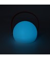 Lampe de table LED RGB rechargeable Ø13cm - Blanche, avec télécommande, IP54 extérieur
