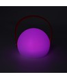 Lampe de table LED RGB rechargeable Ø13cm - Blanche, avec télécommande, IP54 extérieur