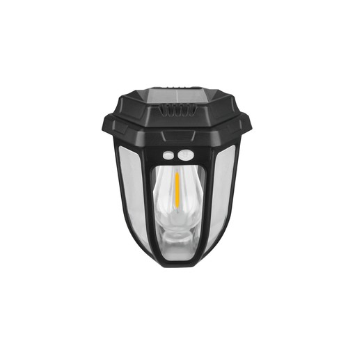 Borne de jardin solaire Solara Rustica 1W - 2700K, 50cm, IP44, noir