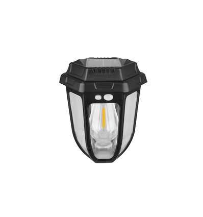 Borne de jardin solaire Solara Rustica 1W - 2700K, 50cm, IP44, noir