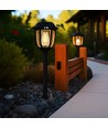 Borne de jardin solaire Solara Rustica 1W - 2700K, 50cm, IP44, noir