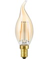 Ampoule LED flamme coup de vent E14 2,9W dimmable - C35, 250lm, 2200K, verre doré, filament