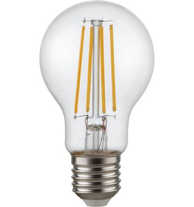 Ampoule LED E27 4,7W dimmable - A60, filament, 470lm, 2200K, verre clair