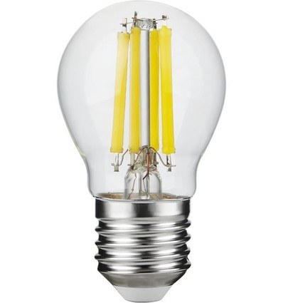 Ampoule LED E27 7W dimmable - G45, filament, verre clair, 806lm, 2700K