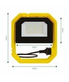 30W projecteur avec pied, enrouleur et crochet - Lampe de travail, câble de 3m, prise Schuko, IP65 extérieur