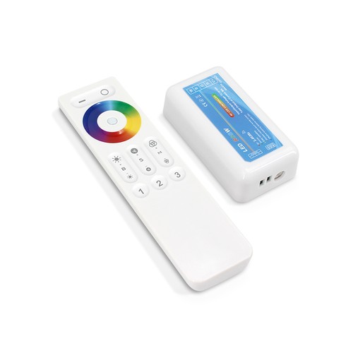 Contrôleur RGB+W avec télécommande - RF sans fil, 12V (192W), 24V (384W)