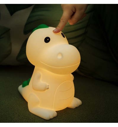 Veilleuse Dinosaure MOCHI en silicone souple - rechargeable, changement de couleur + blanc chaud