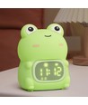 Veilleuse Grenouille MOCHI avec horloge en silicone souple - rechargeable, changement de couleur + blanc chaud