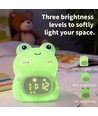 Veilleuse Grenouille MOCHI avec horloge en silicone souple - rechargeable, changement de couleur + blanc chaud