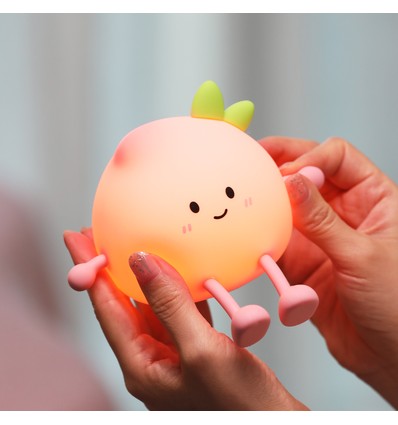 Veilleuse Pêche MOCHI en silicone souple - rechargeable, tactile dimmable