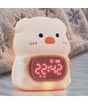 MOCHI Veilleuse grise avec horloge en silicone souple - rechargeable, changement de couleur + blanc chaud