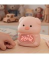 MOCHI Veilleuse grise avec horloge en silicone souple - rechargeable, changement de couleur + blanc chaud